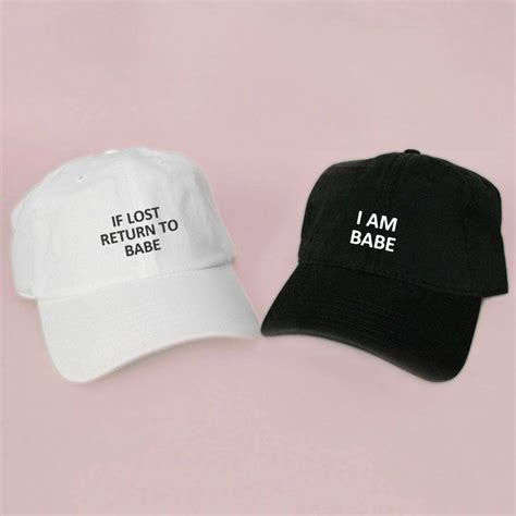 If Lost Return To Babe Baseball Hat Dad Hat White Pink Black