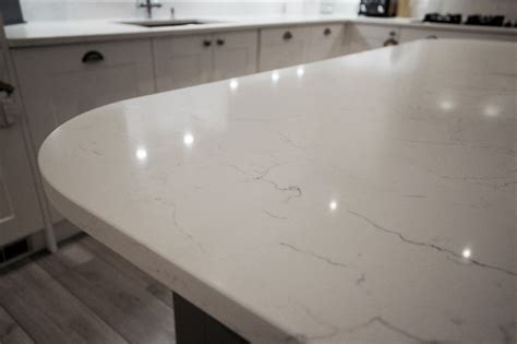 Attica White Carrera Quartz Worktops St Albans Kitchen Rockandco