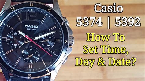 Casio Watch How To Set Time Day And Date Module Youtube