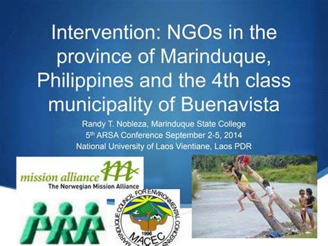 Intervention Ngos In The Province Of Marinduque Philippines And The