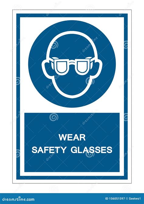 Wear Safety Glasses Symbol Sign Isolate On White Background Vector