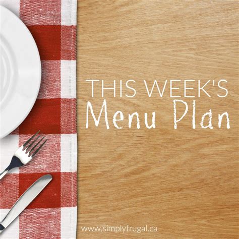 menu plan   long time