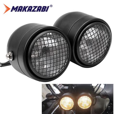 Motorcycle Dominator Grill Twins Dual Headlight Streetfighter Double