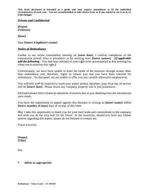 redundancy letter template hk Doc Template | pdfFiller