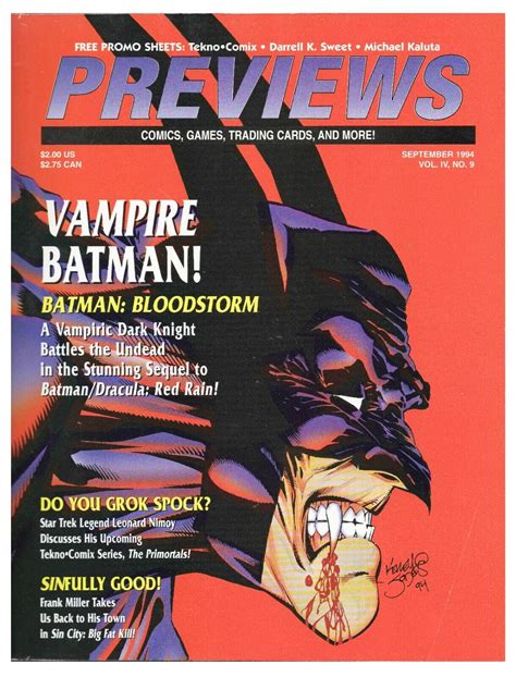 Previews Magazine VINTAGE Sep 1994 Vampire Batman | Comic Books ...