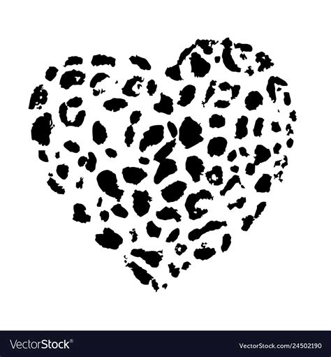 Wild Leopard Heart Print Royalty Free Vector Image