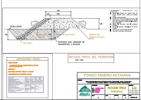 Planos de Secciones terraplen en DWG AUTOCAD Consolidación de suelos