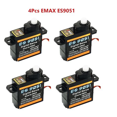 4pcs Lot 100 Original Emax Es9051 Servos High Sensitive 0 8kg Torque 4