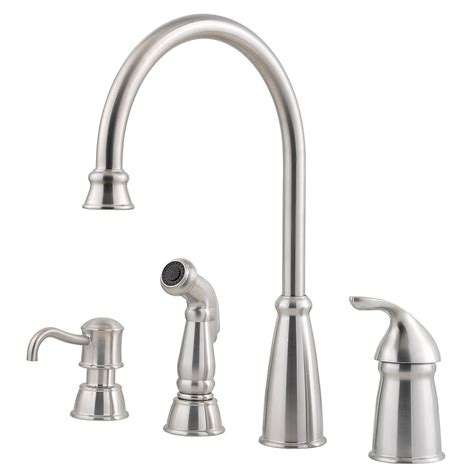 Pfister Gt26 4cbs Avalon One Handle Kitchen Faucet With Side Spray