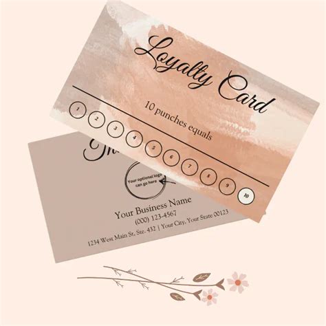 Personalized Business Loyalty Punch Card With Logo Zazzle