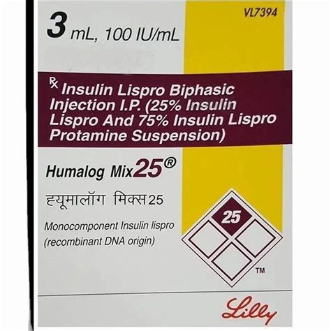 Lilly Humalog Mix Insulin Lispro Biphasic Injection Iu Ml At