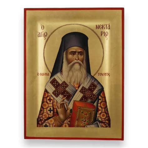 Ic Ne De Saint Nektarios Ic Ne Byzantine Grecque Orthodoxe Faite La