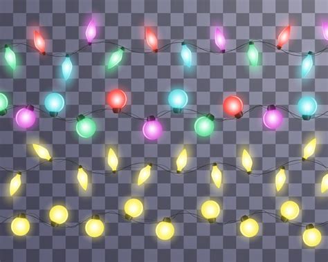 Premium Vector Set Of Christmas Glowing Garlands