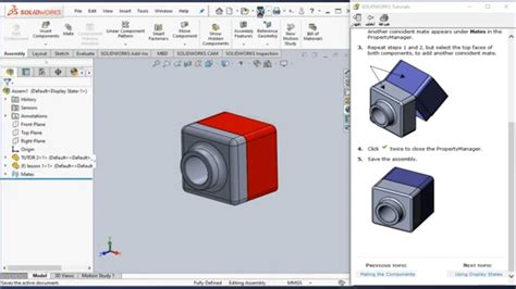 SOLIDWORKS TUTORIAL 2 LESSON 2 OF SOLIDWORKS PART AND ASSEMBLY