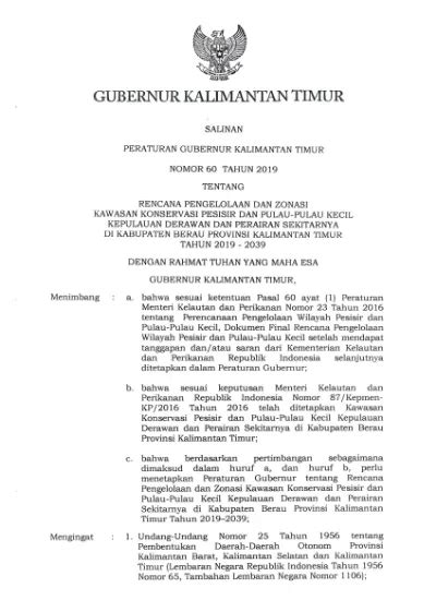 LAMPIRAN PERATURAN GUBERNUR KALIMANTAN TIMUR NOMOR 60 TAHUN 2019