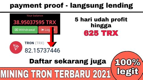 Mining Trx Terbaru 2021 Payment Proof Mining Tron YouTube