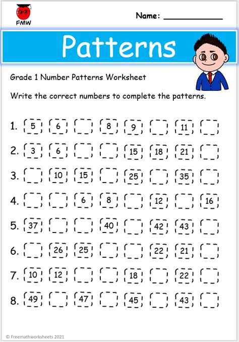 Grade 1 Number Patterns Worksheets Printables Free Worksheets