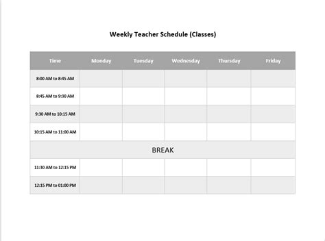 16 Free Weekly Schedule Templates (MS Word and MS Excel)