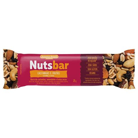 Nutsbar 12 Unidades 25g Castanhas E Frutas Banana Brasil OtimaNutri