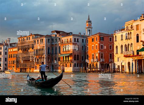 Venice, Gondola on Grand Canal Stock Photo - Alamy