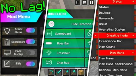 Mcpe Clients With Mod Menu Minecraft Bedrock Edition Youtube