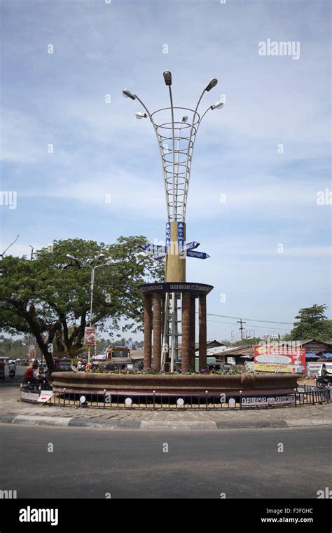 Square on the way to Thrissur Railway Station ; Thrissur ; Kerala ...