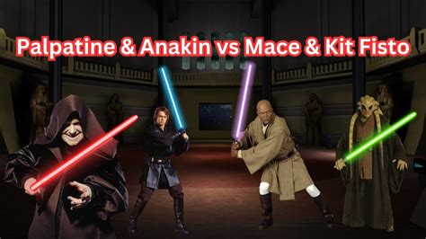 Star Wars Galactic Legacy Anakin And Palpatine Vs Mace Windu And Kit Fisto