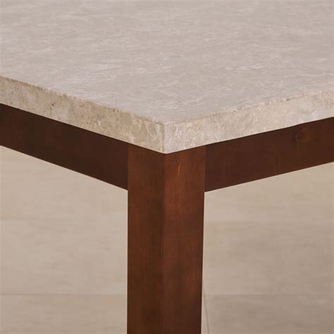 Buy Refurbished Oxville Marble Top Seater Dining Table Brown From