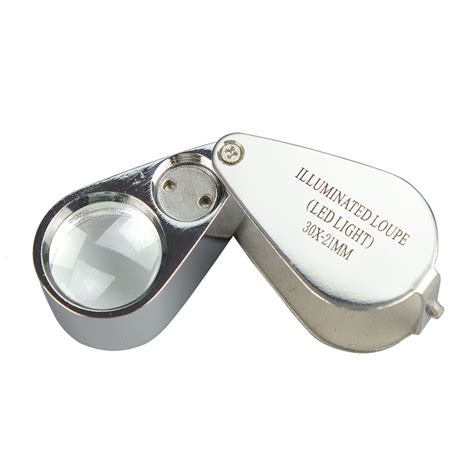 Triplet Lens Diamond Magnifiers Folding Metal Jewelers Eye Loupes 30x21mm Buy 30x21mm