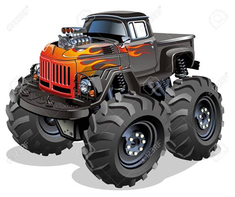 Cartoon Monster Truck Available Eps Separated By Groups And Layers