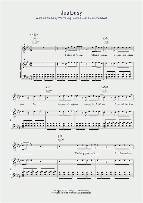 Jealousy Piano Sheet Music Onlinepianist