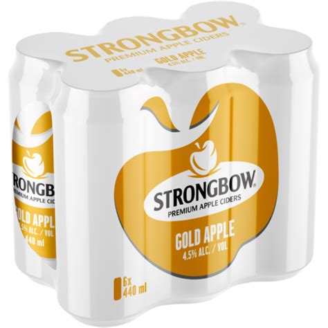 Strongbow Gold Apple Premium Apple Cider Cans 6 X 440ml Cider Beer