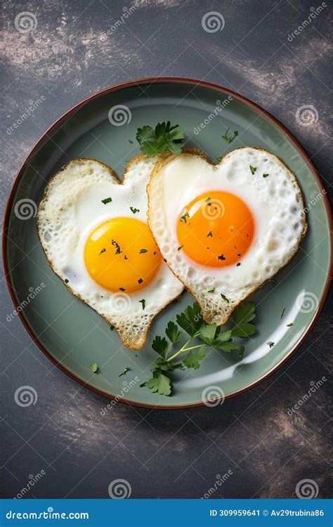 Heart Shaped Fried Eggs Stock Illustration Illustration Of Love