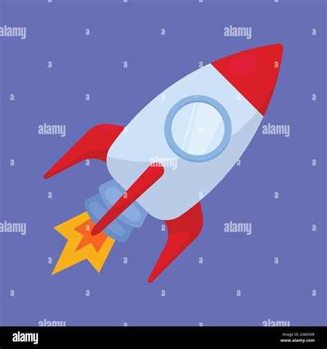 Rocket Spaceship Launch Icon Vector Spaceship Icon Illustration Rocket