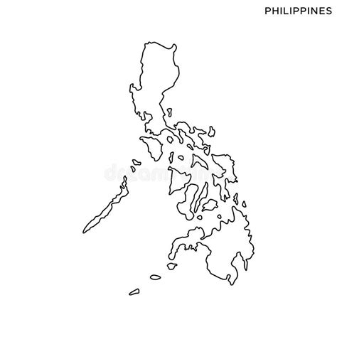 Ejemplo Del Vector Del Esquema Del Mapa De Filipinas Ilustración del