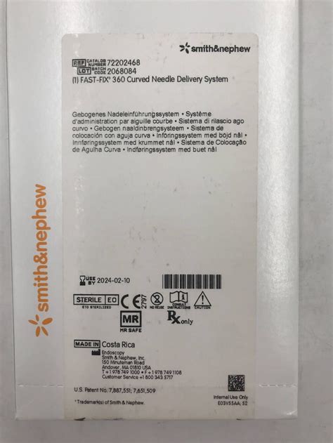 Smith Nephew Fast Fix Curved Needle Delivery System X