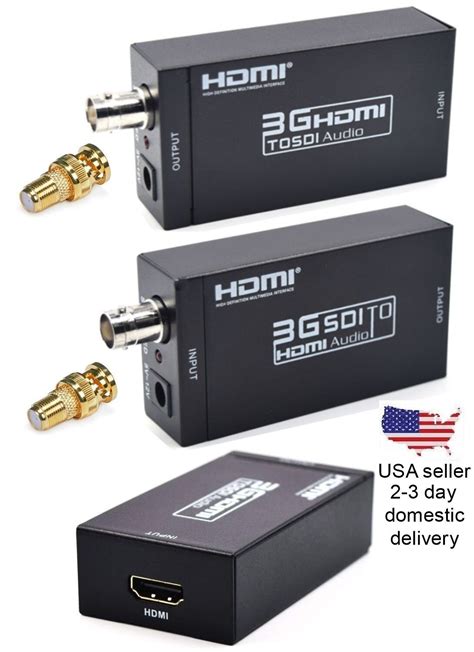 Hdmi Over Single Sdi Or Rg6 Coax Cable Extender Balun Sender Receiver Bnc 328ft Ebay