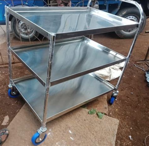 Shelves Ss Steel Kitchen Trolley Size Dimensions Standard At Rs