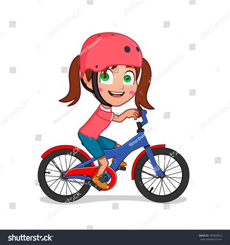 26136 Girl Riding Bike Illustration Images Stock Photos And Vectors