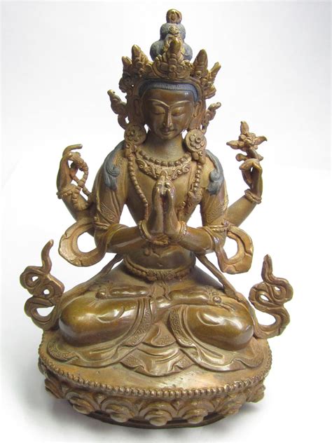 Tara Hindu Deity Statue - Bronze, 6" tall. sealed underneath.