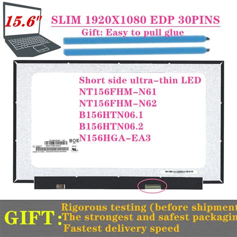 15 6 Polegada 30 Pinos EDP FHD Slim LED Tela LCD NT156FHM N61 NT156FHM