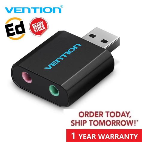 READY STOCK Vention USB External Sound Card 3 5mm AUX Mic Adapter