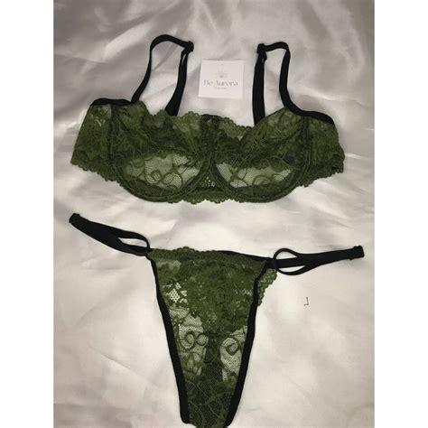 Conjunto Lingerie Afrodite Verde E Preto Shopee Brasil