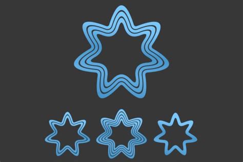 Blue Metallic Line Star Logo Design Set Graphic by davidzydd · Creative ...