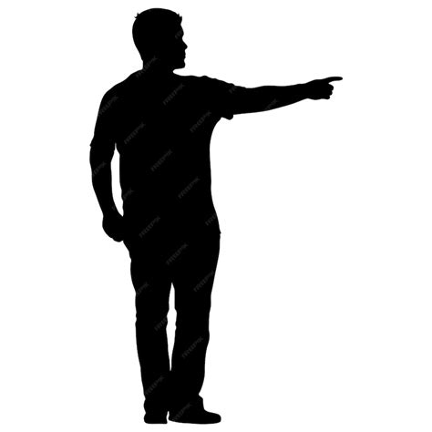 Premium Vector Black Silhouettes Man On White Background Vector Illustration