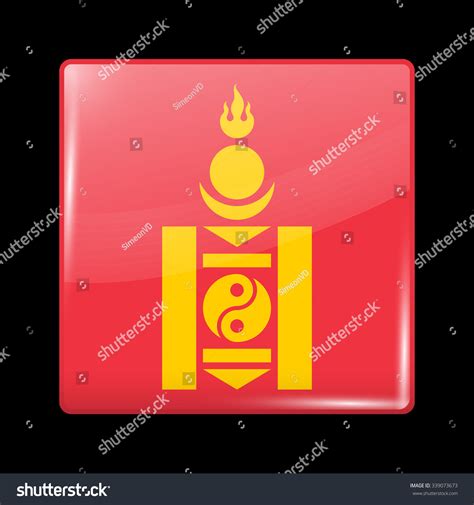 Mongolian Soyombo Glassy Icon Square Shape Stock Vector (Royalty Free ...