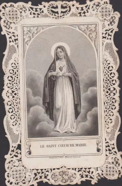 IMAGE PIEUSE ANCIEN Canivet Holy Card Santini Le Saint Coeur De Marie