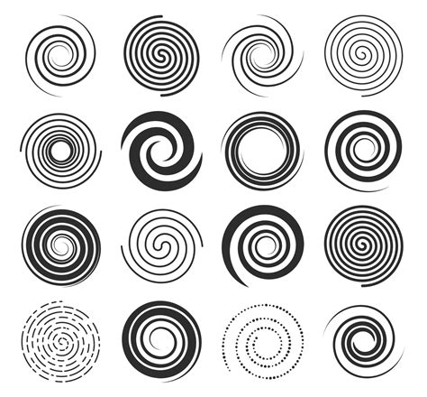 Spiral Swirl Icons Circle Lines And Twirl Symbols 19482315 Vector Art