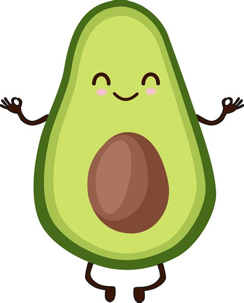 Funny And Cute Avocado In Meditation Dessin Avocat Dessin Desssin