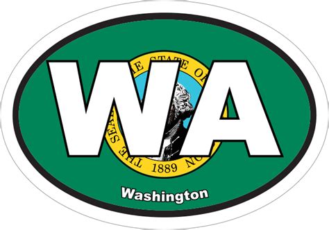 Washington Wa State Flag Oval Sticker